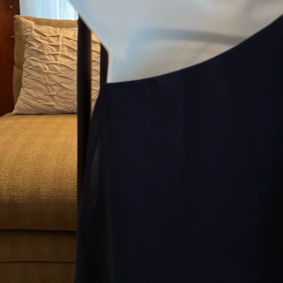 Zara navy blue beautiful one shoulder dress in excellent condition medium - Picture 9 of 12